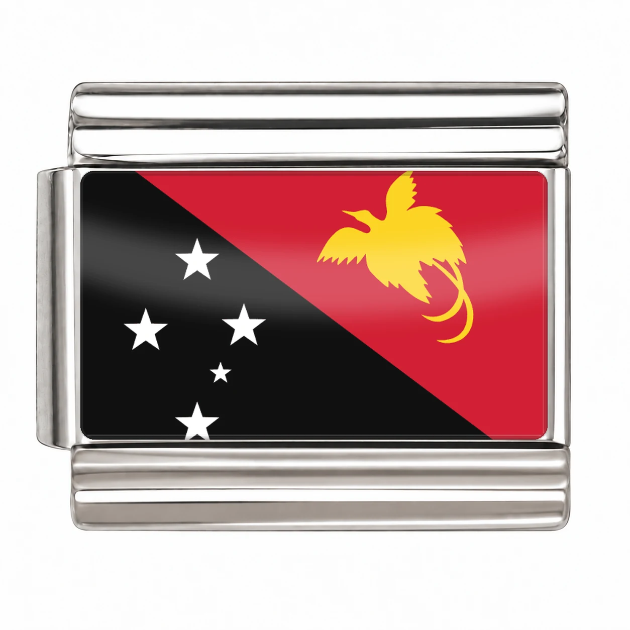 Papua New Guinea Flag - Silver