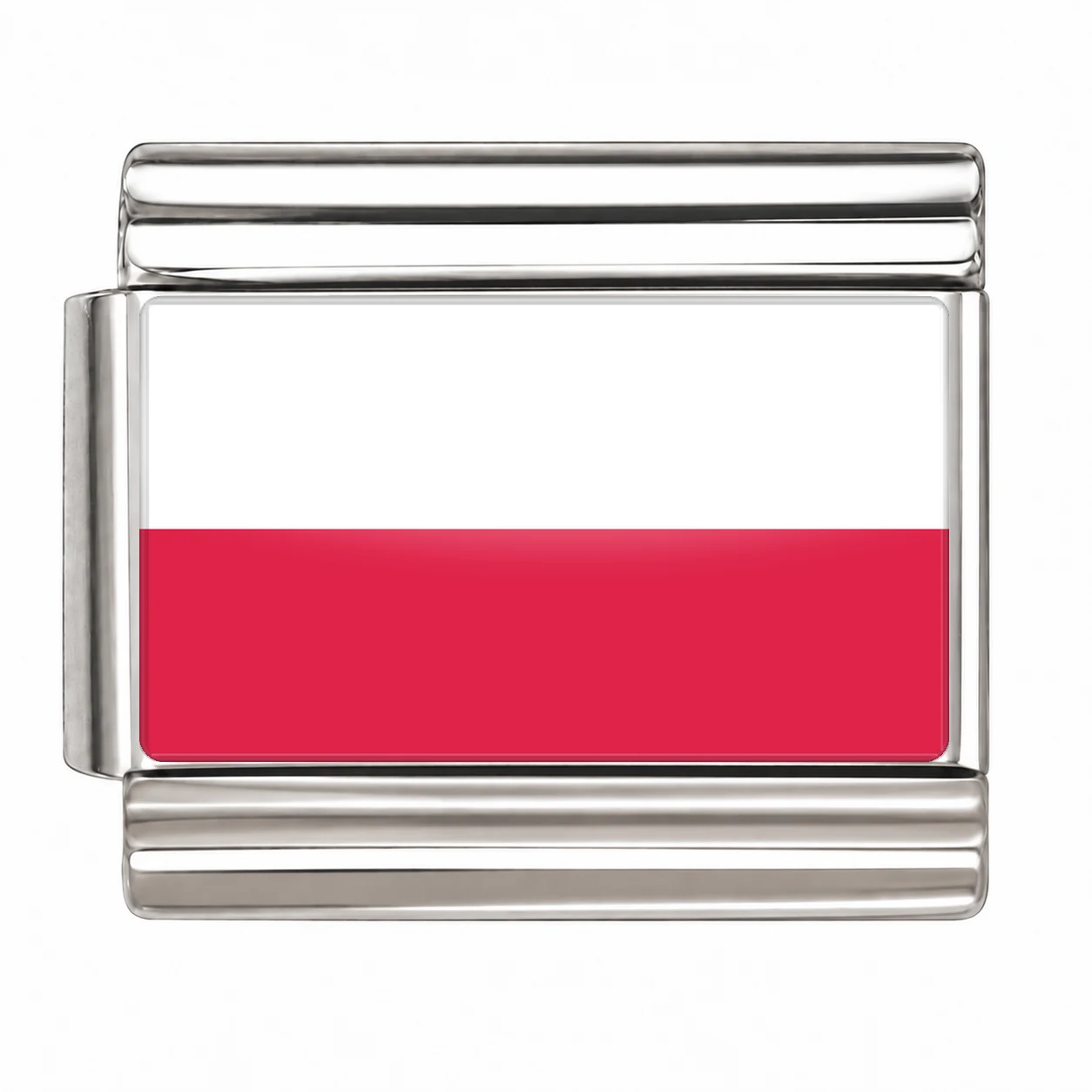 Poland Flag - Silver