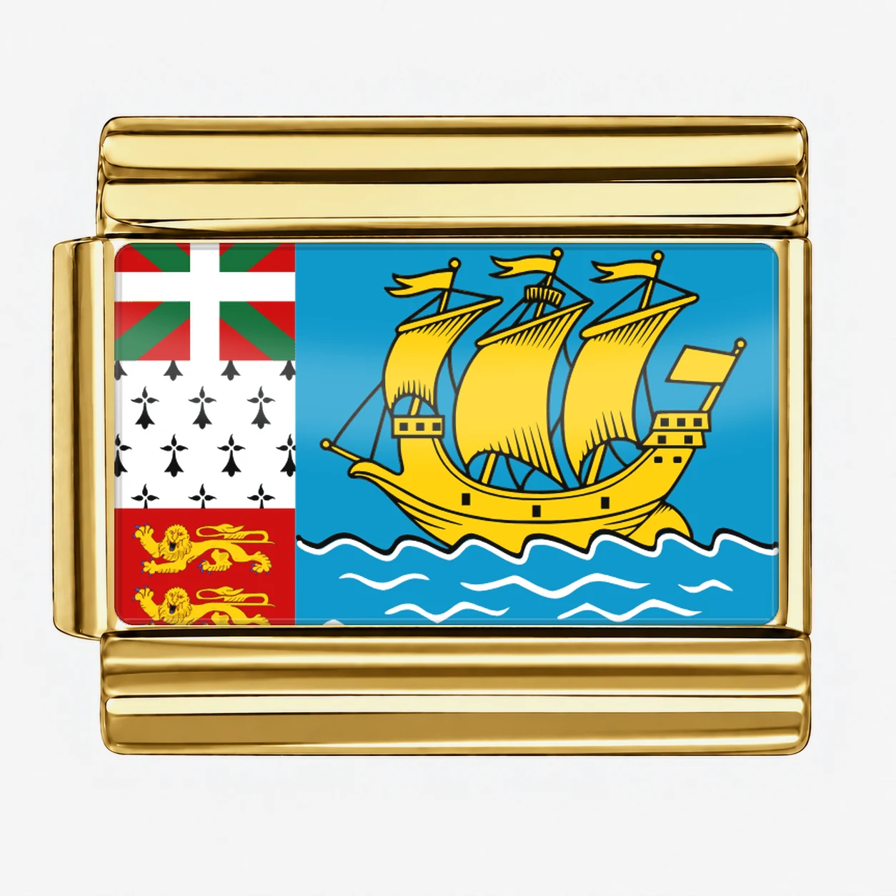 Saint Pierre and Miquelon Flag - Gold