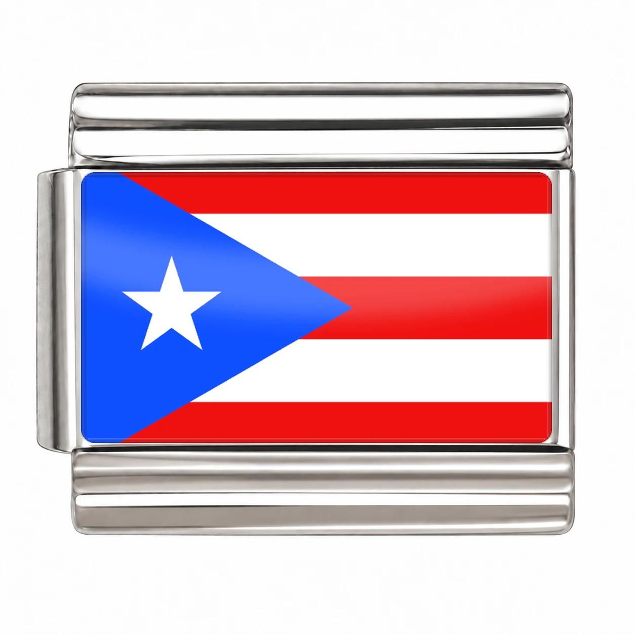 Puerto Rico Flag - Silver