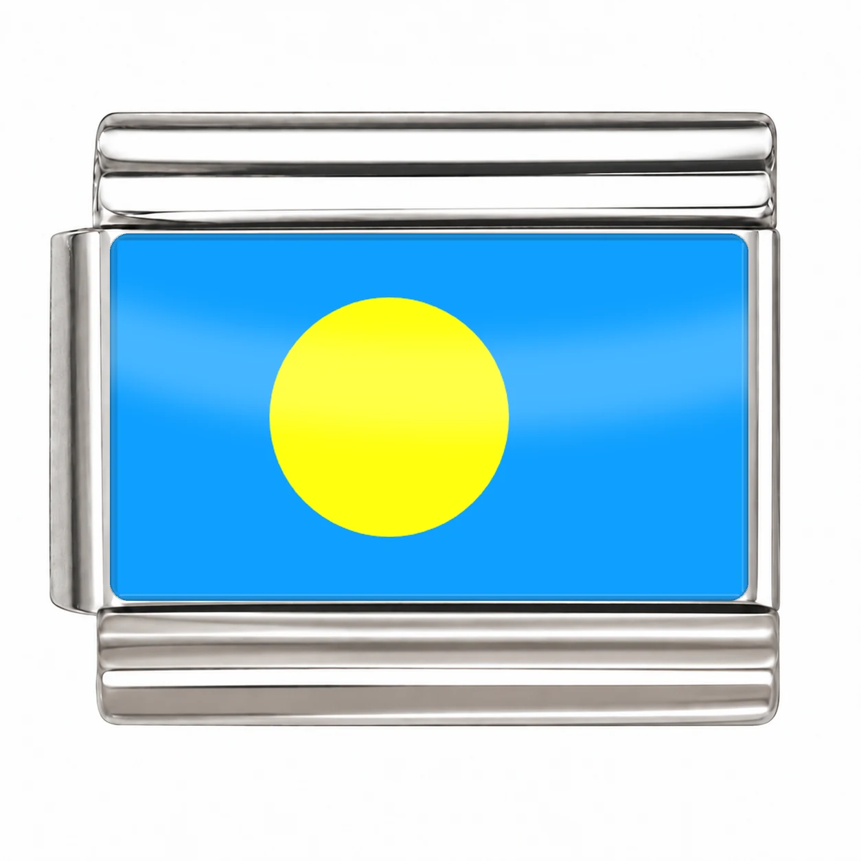 Palau Flag - Silver