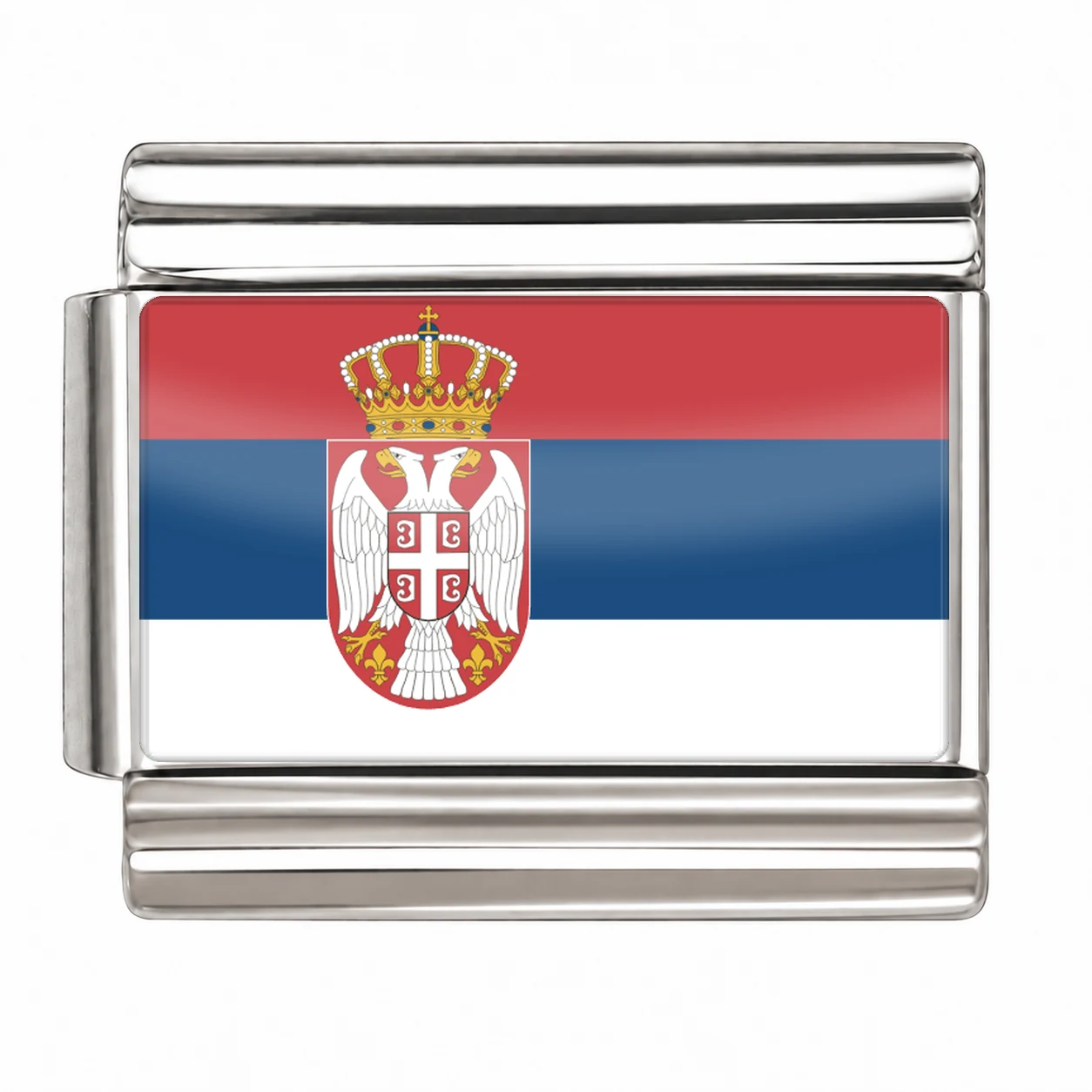 Serbia Flag - Silver