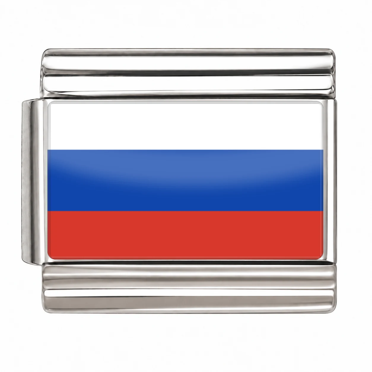 Russia Flag - Silver