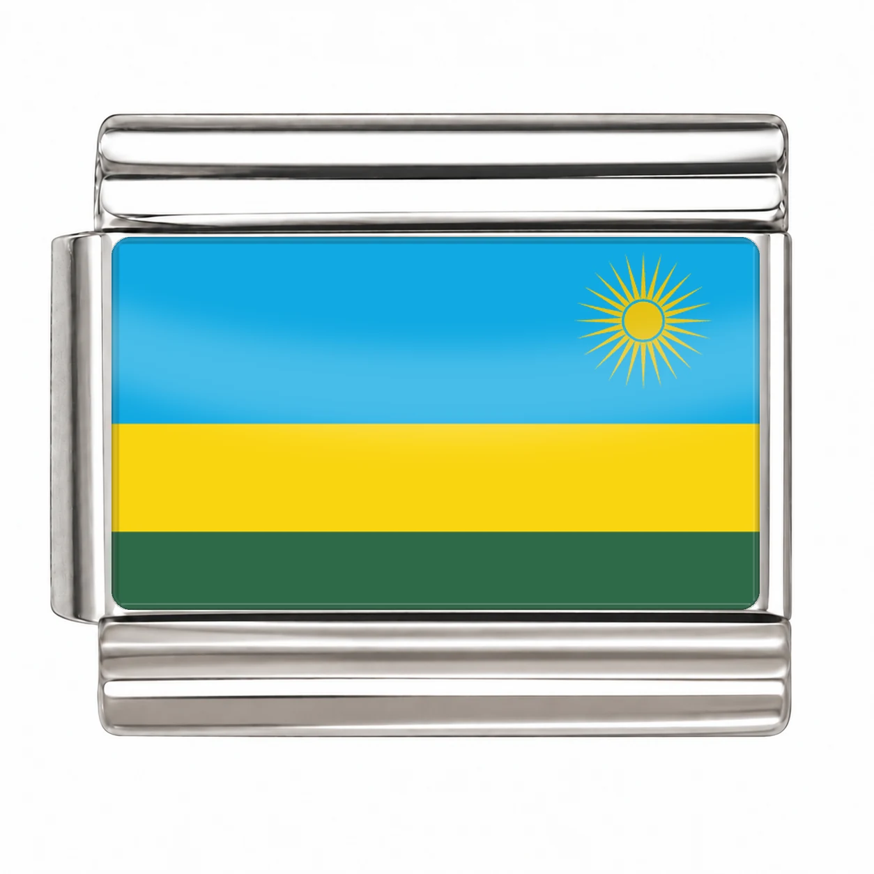 Rwanda Flag - Silver