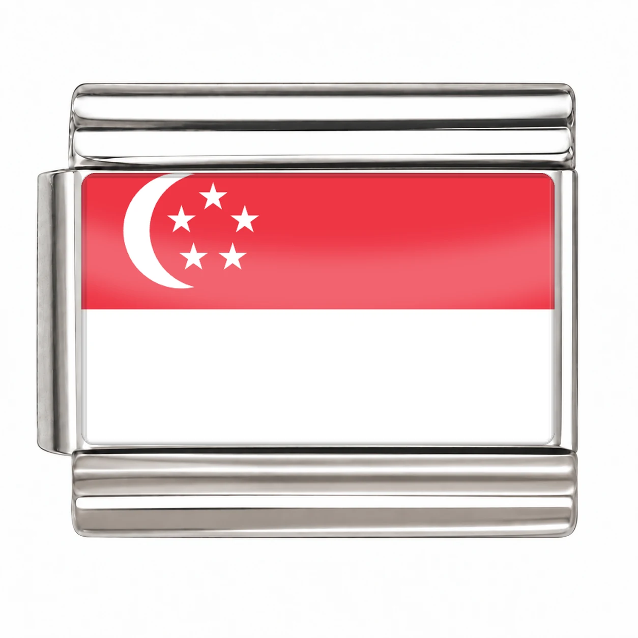 Singapore Flag - Silver