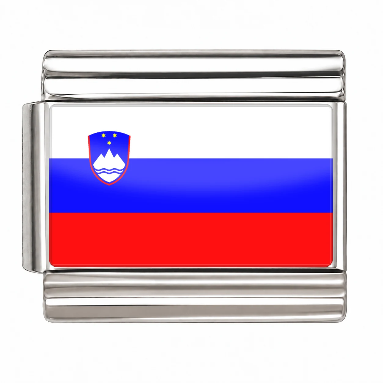 Slovenia Flag - Silver