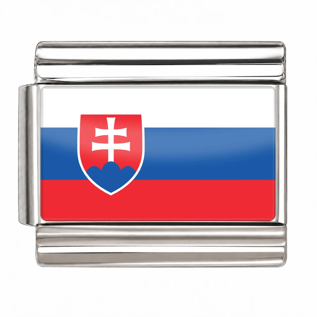 Slovakia Flag - Silver
