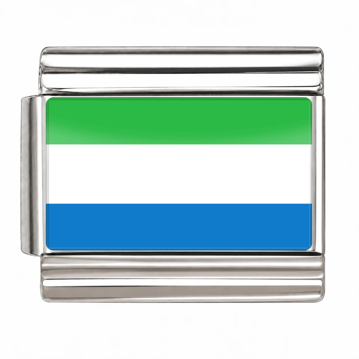 Sierra Leone Flag - Silver