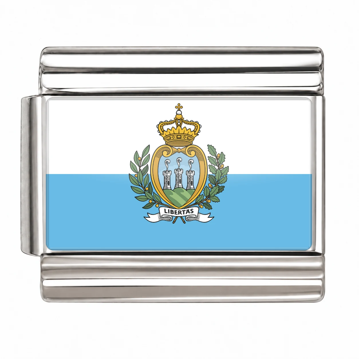 San Marino Flag - Silver