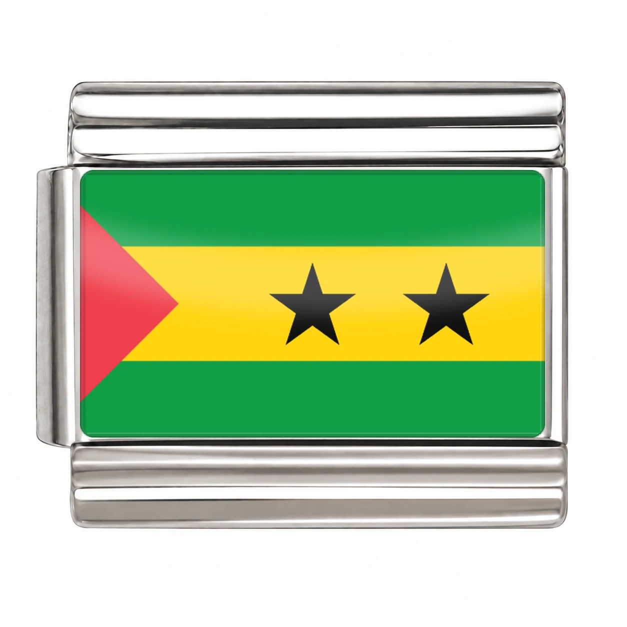 São Tomé and Príncipe Flag - Silver