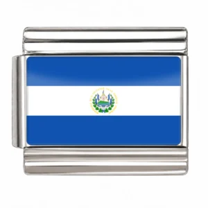 El Salvador Flag - Silver
