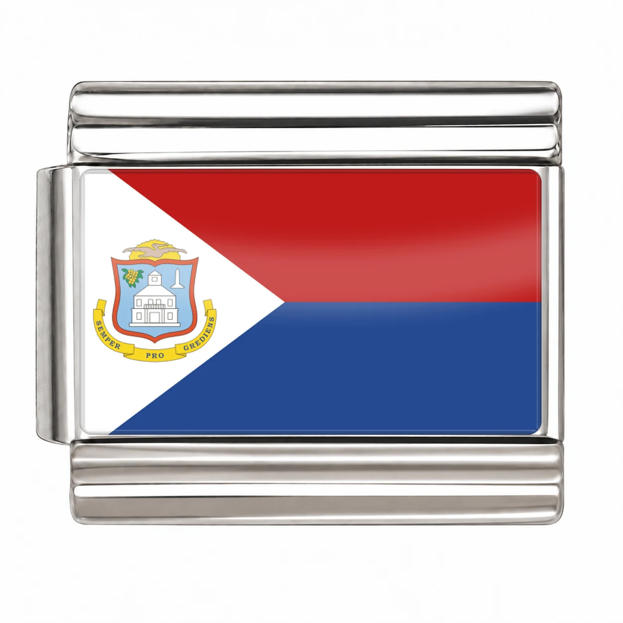 Sint Maarten Flag - Silver
