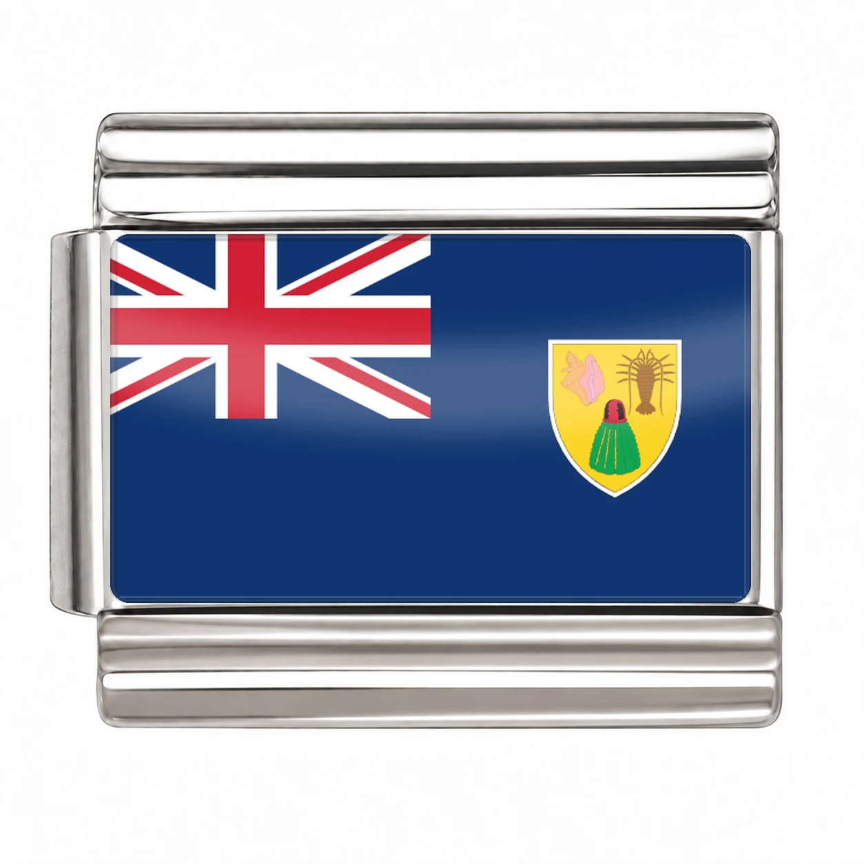 Turks and Caicos Islands Flag - Silver
