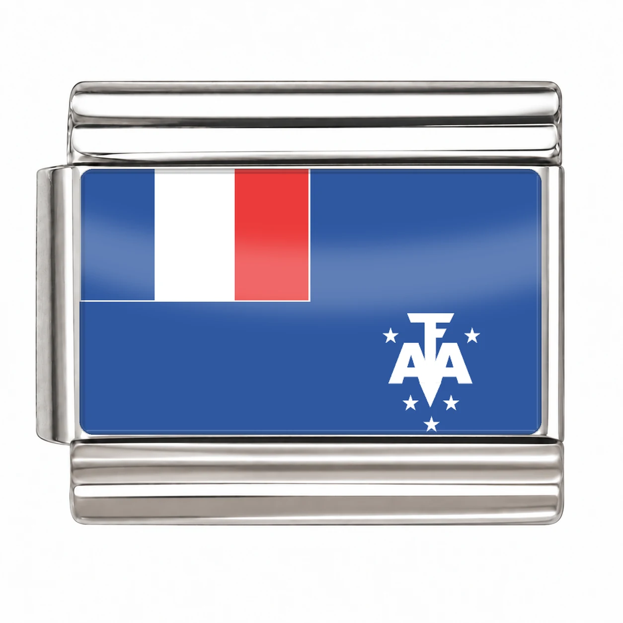 French Southern and Antarctic Lands Flag - Silver