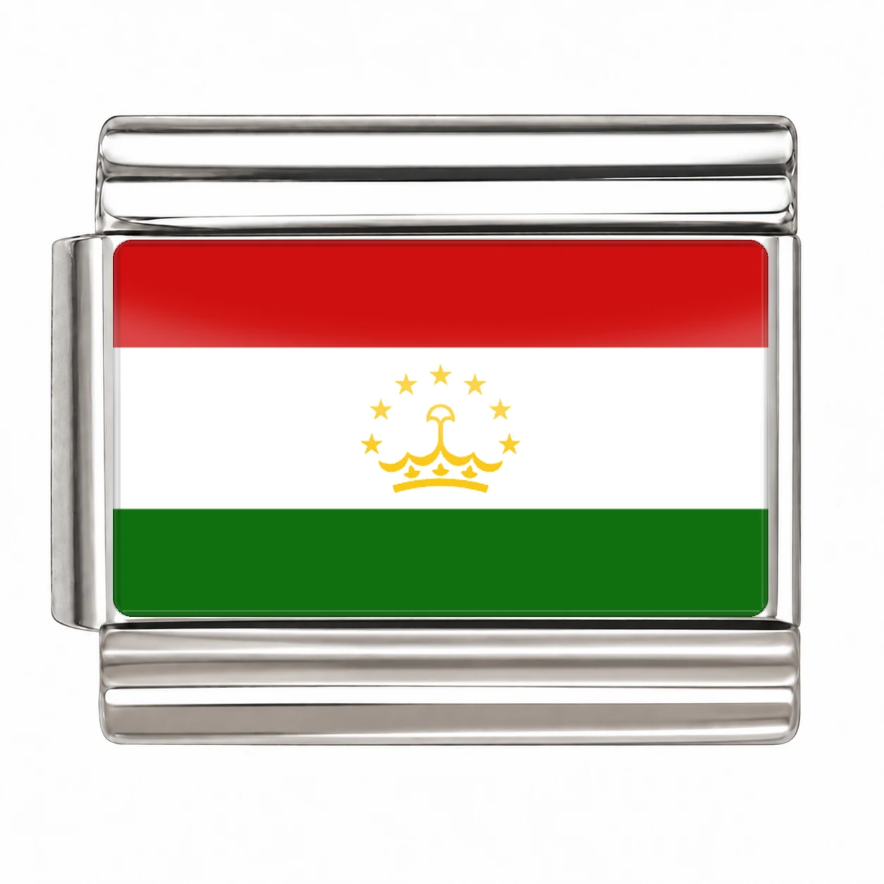 Tajikistan Flag - Silver