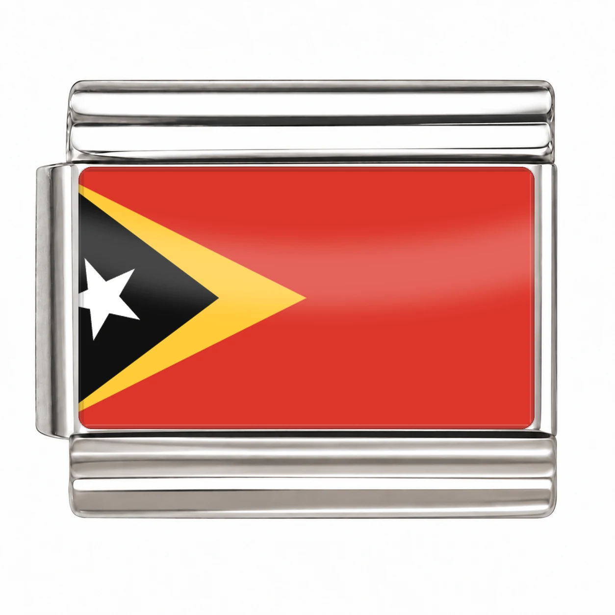 Timor-Leste Flag - Silver