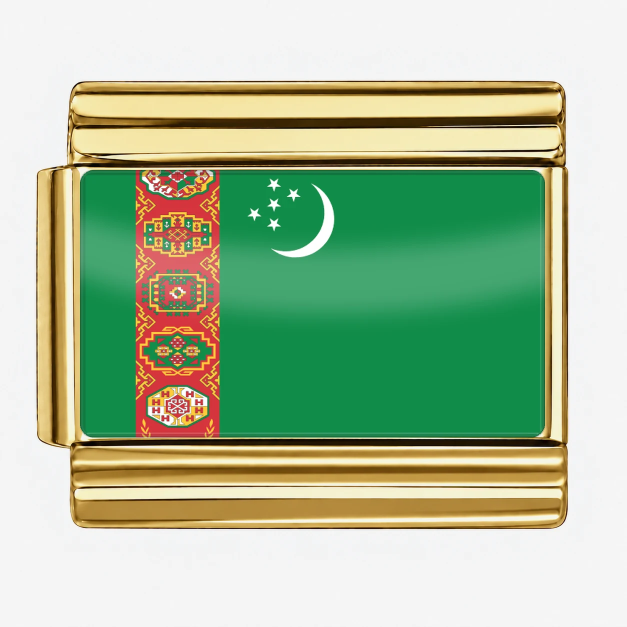 Turkmenistan Flag - Gold