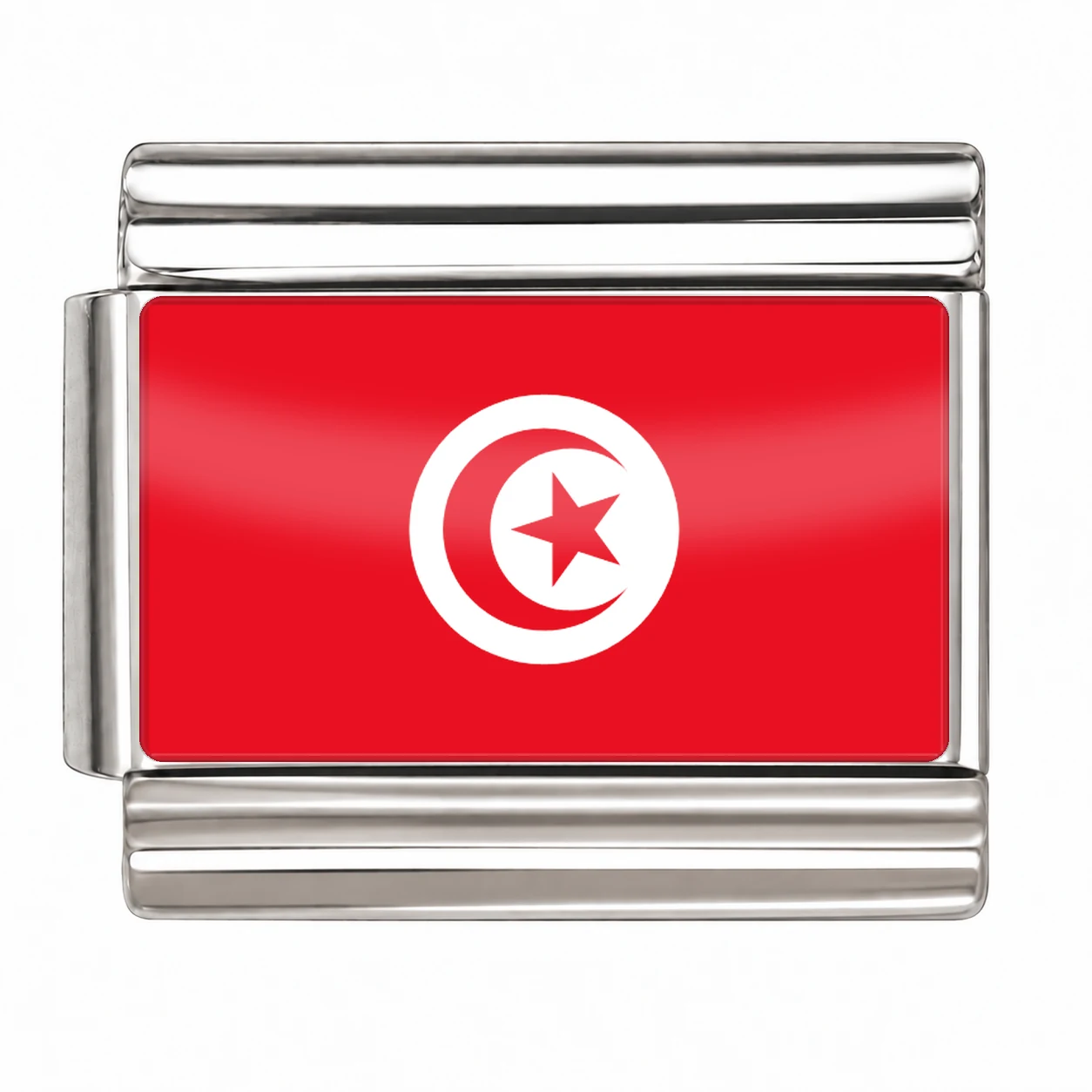 Tunisia Flag - Silver