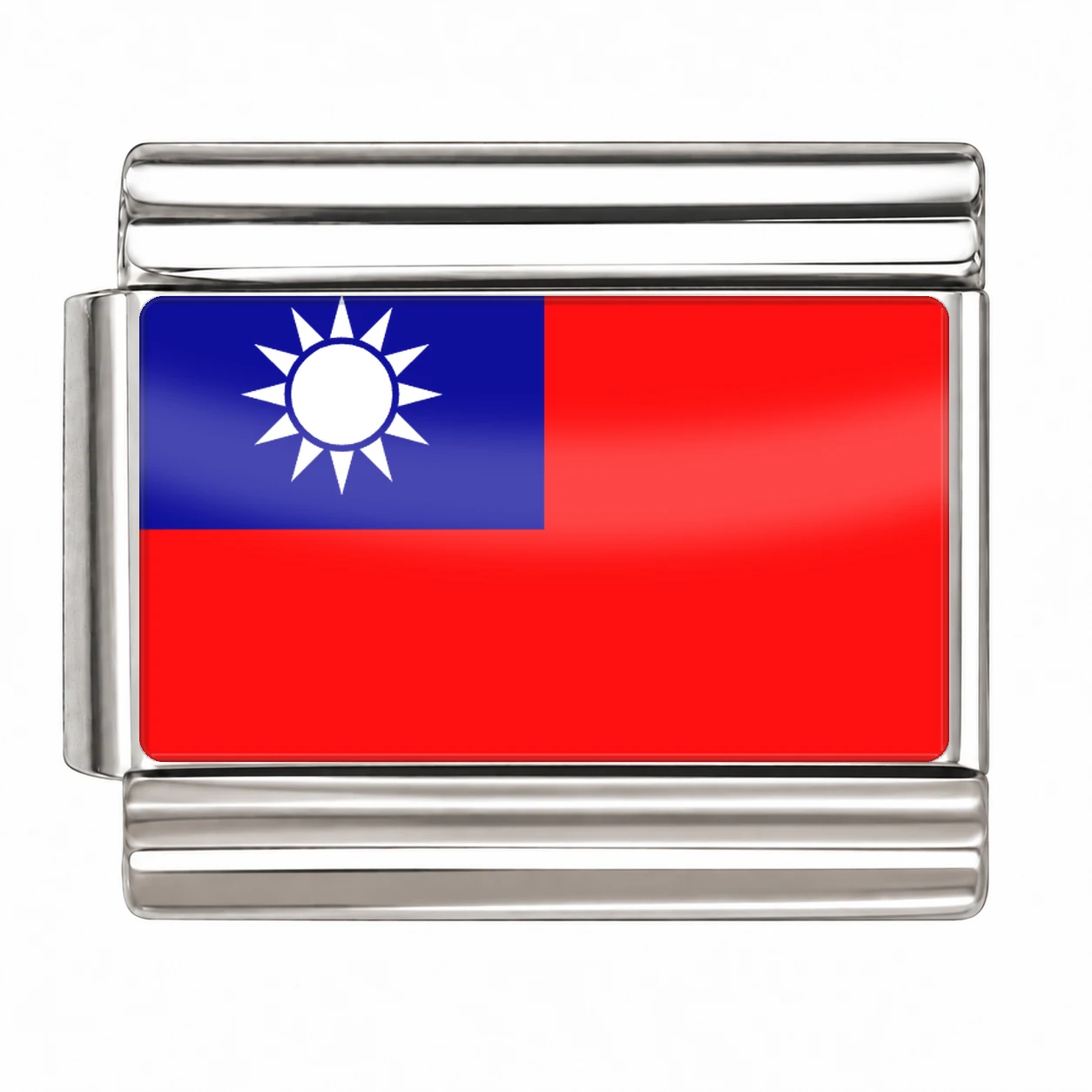 Taiwan Flag - Silver