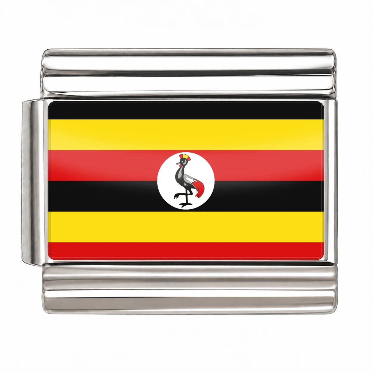 Uganda Flag - Silver