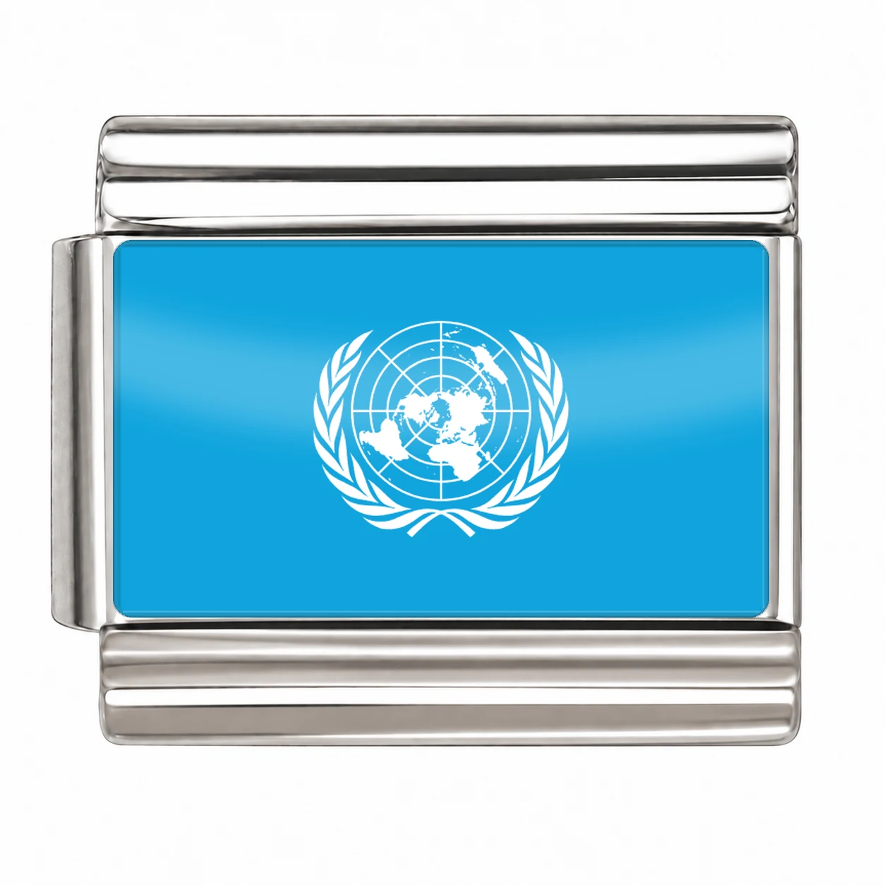 United Nations Flag - Silver