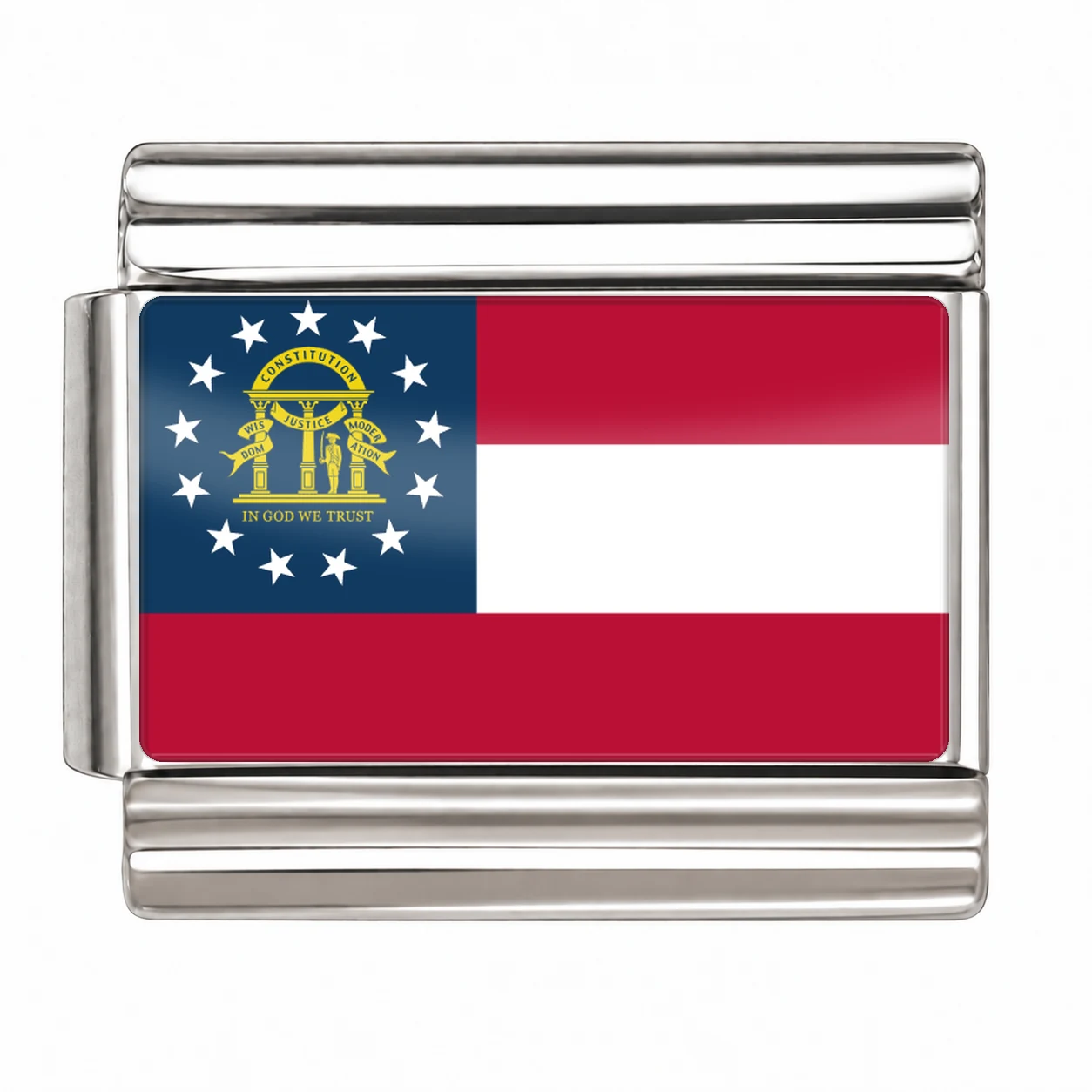 Georgia State Flag for - Silver