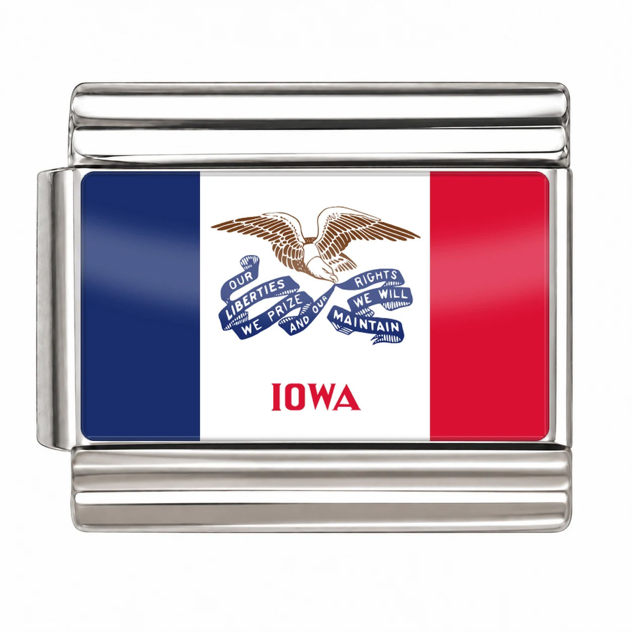 Iowa State Flag for - Silver