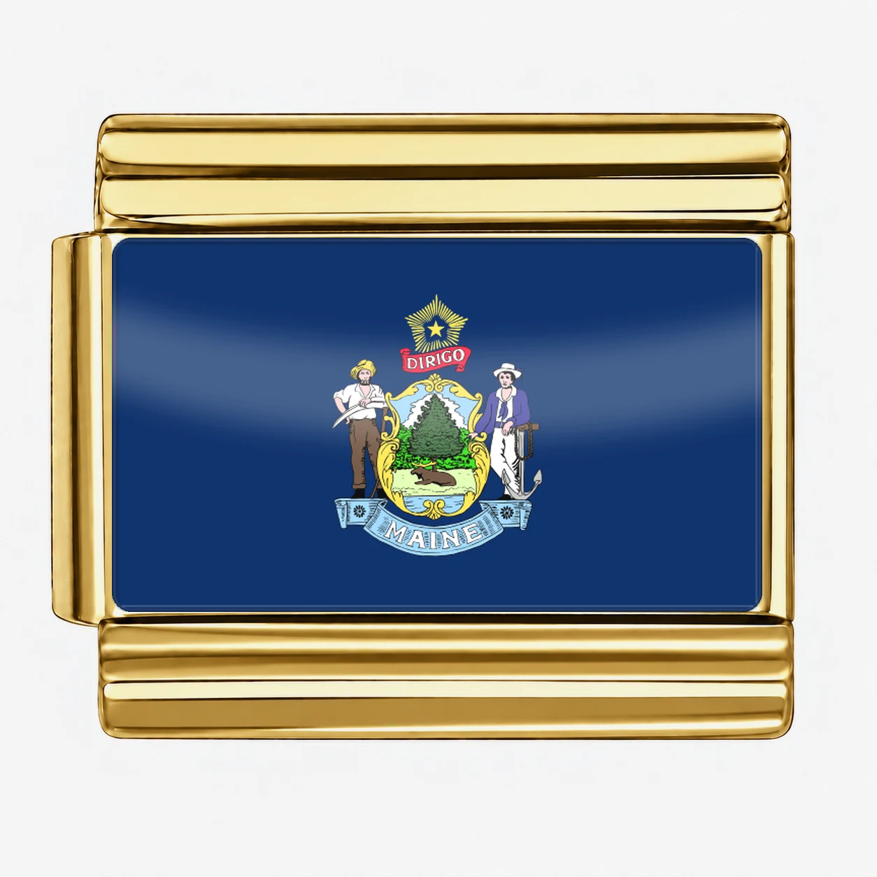 Maine State Flag for - Gold