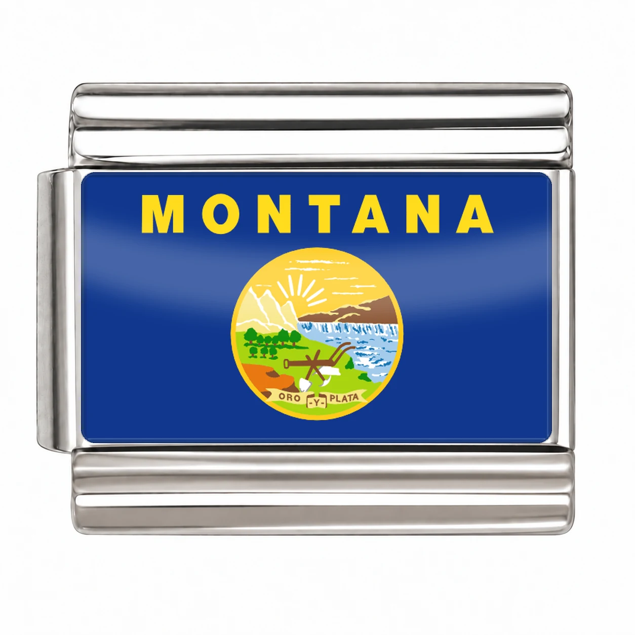 Montana State Flag for - Silver