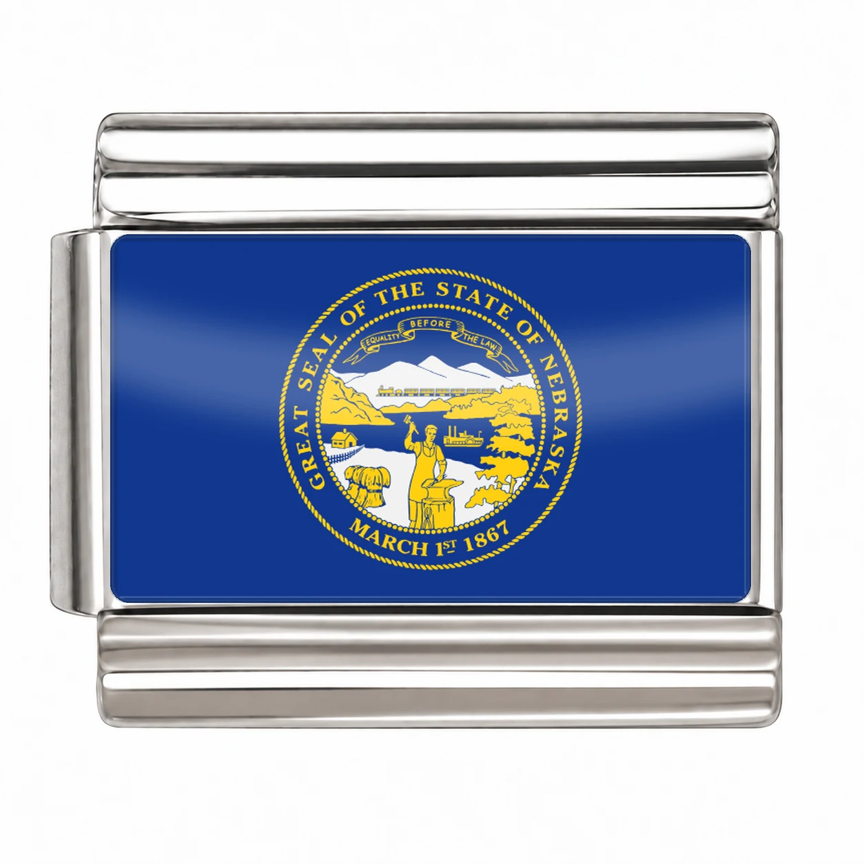 Nebraska State Flag for - Silver