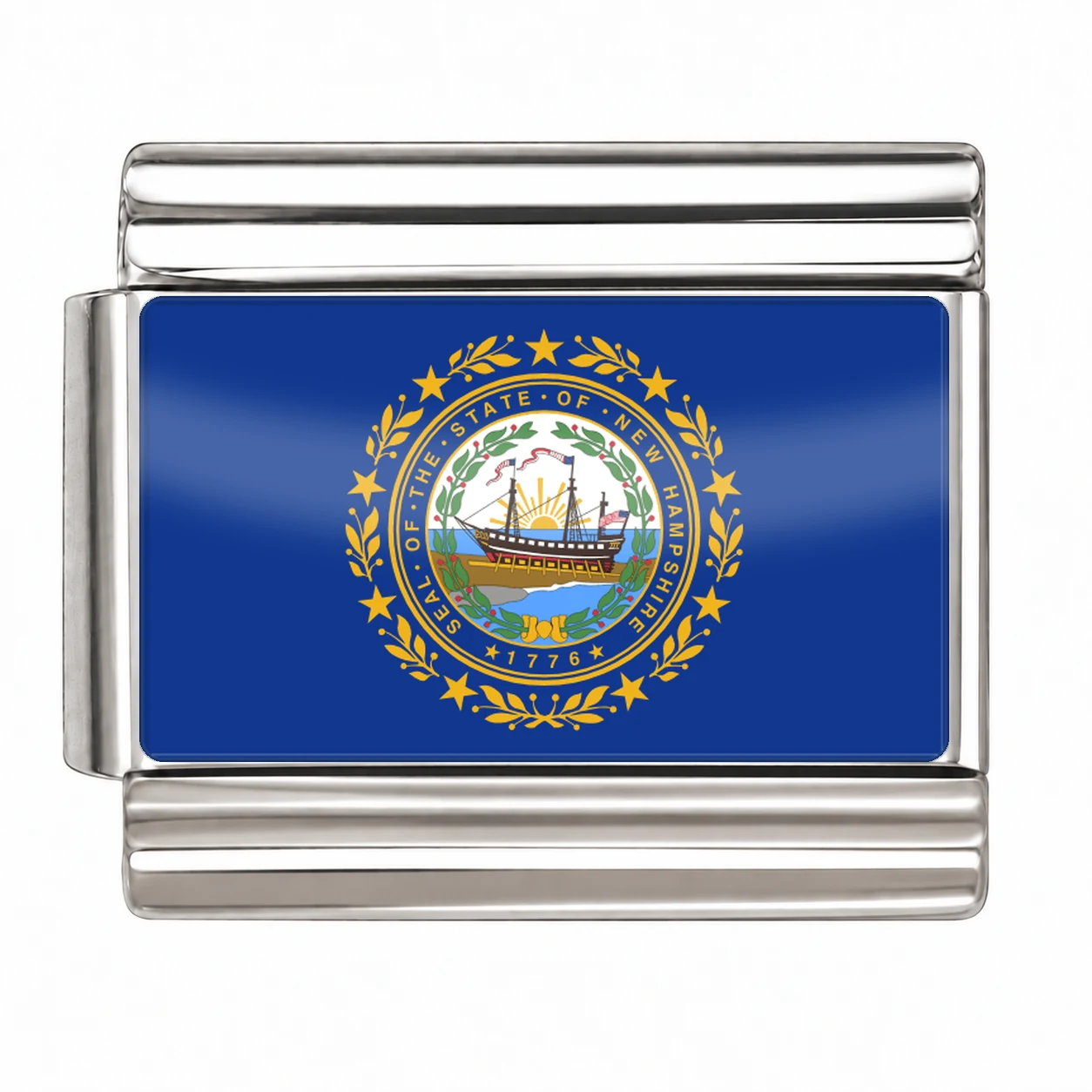 New Hampshire State Flag for - Silver