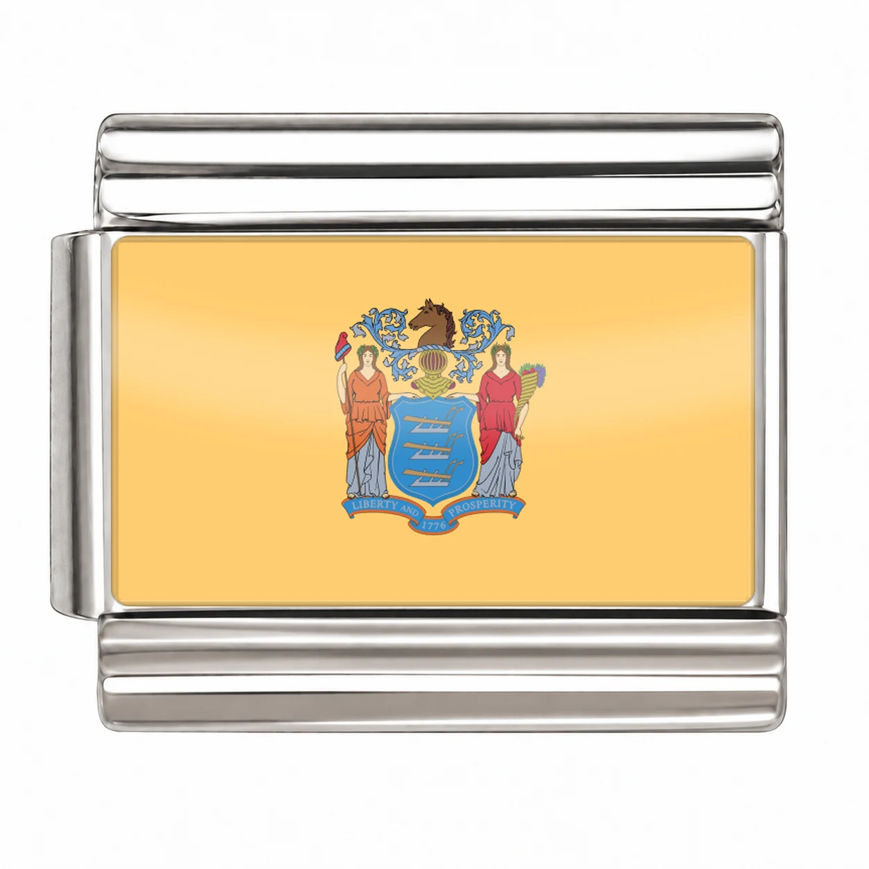 New Jersey State Flag for - Silver