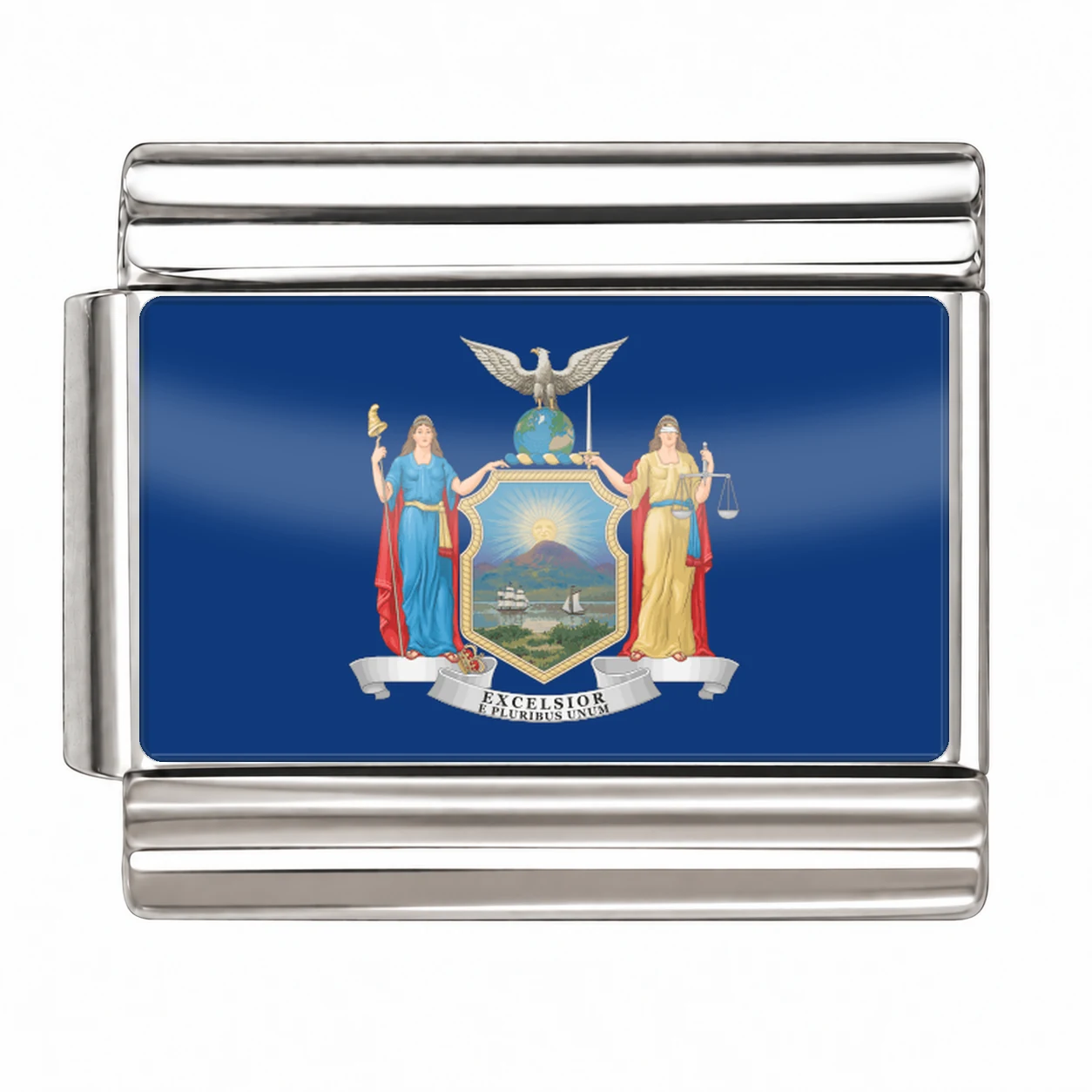 New York State Flag for - Silver