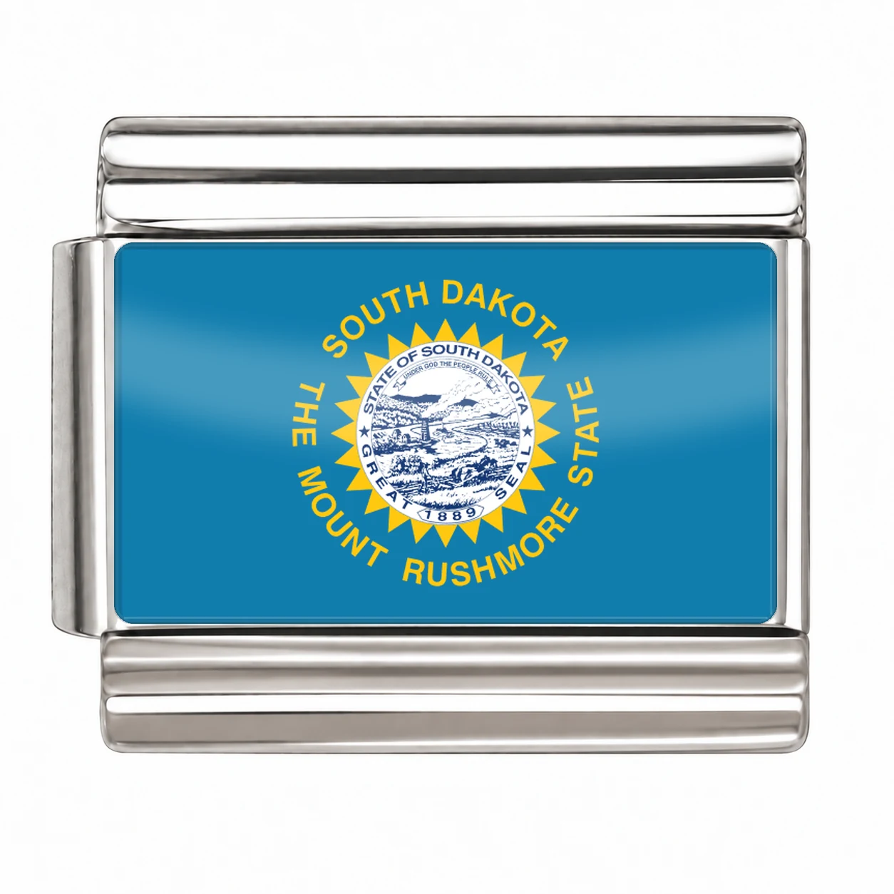 South Dakota State Flag for - Silver