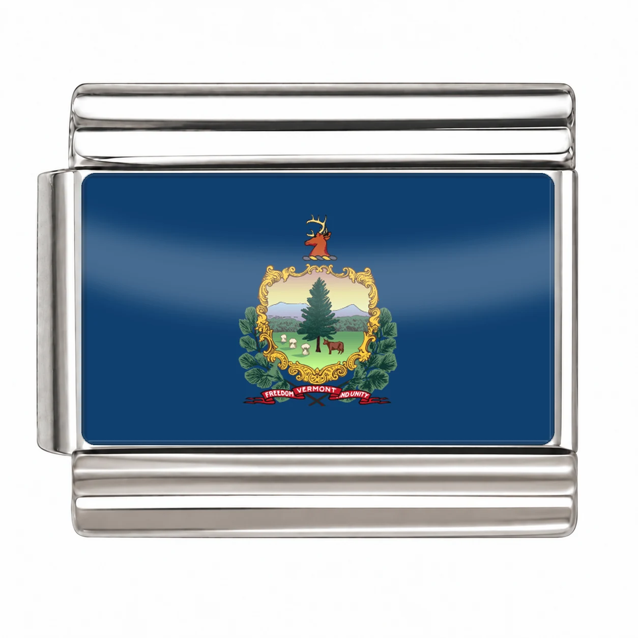 Vermont State Flag for - Silver