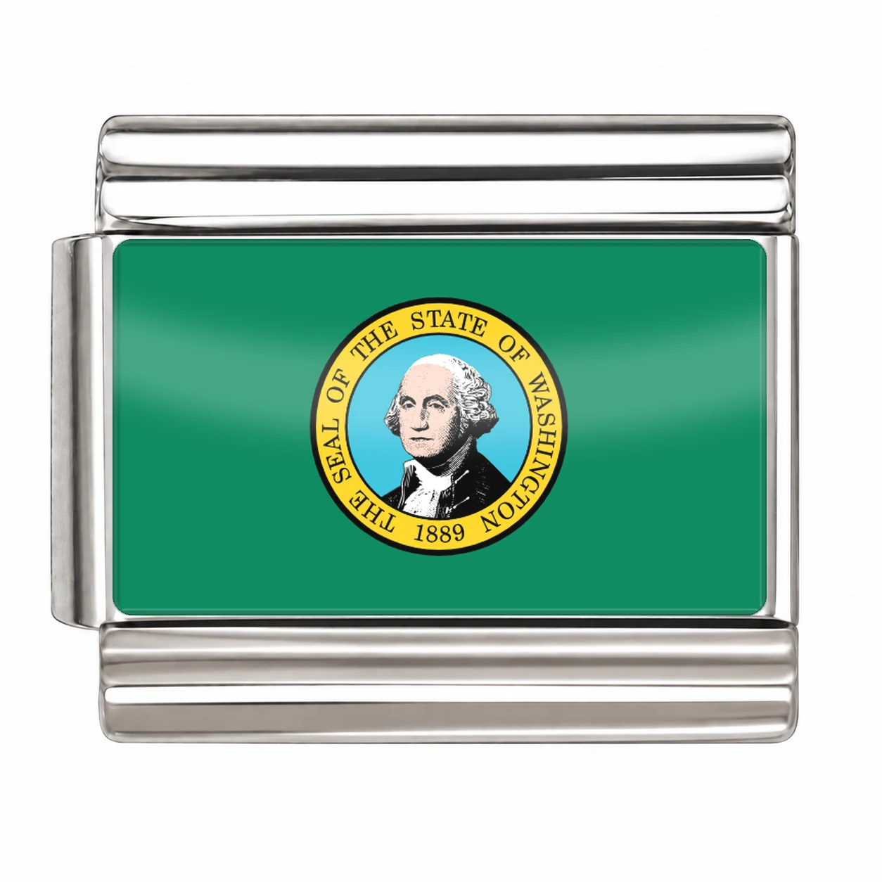 Washington State Flag for - Silver