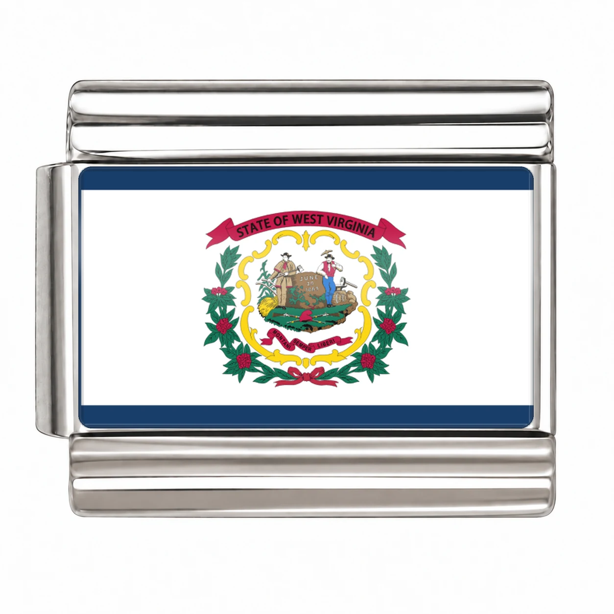 West Virginia State Flag for - Silver