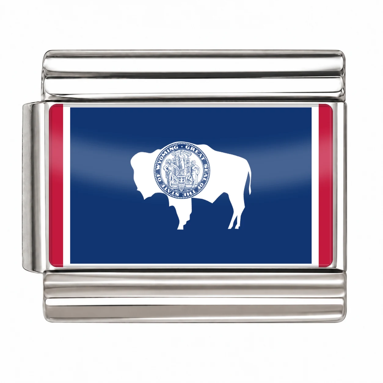 Wyoming State Flag for - Silver