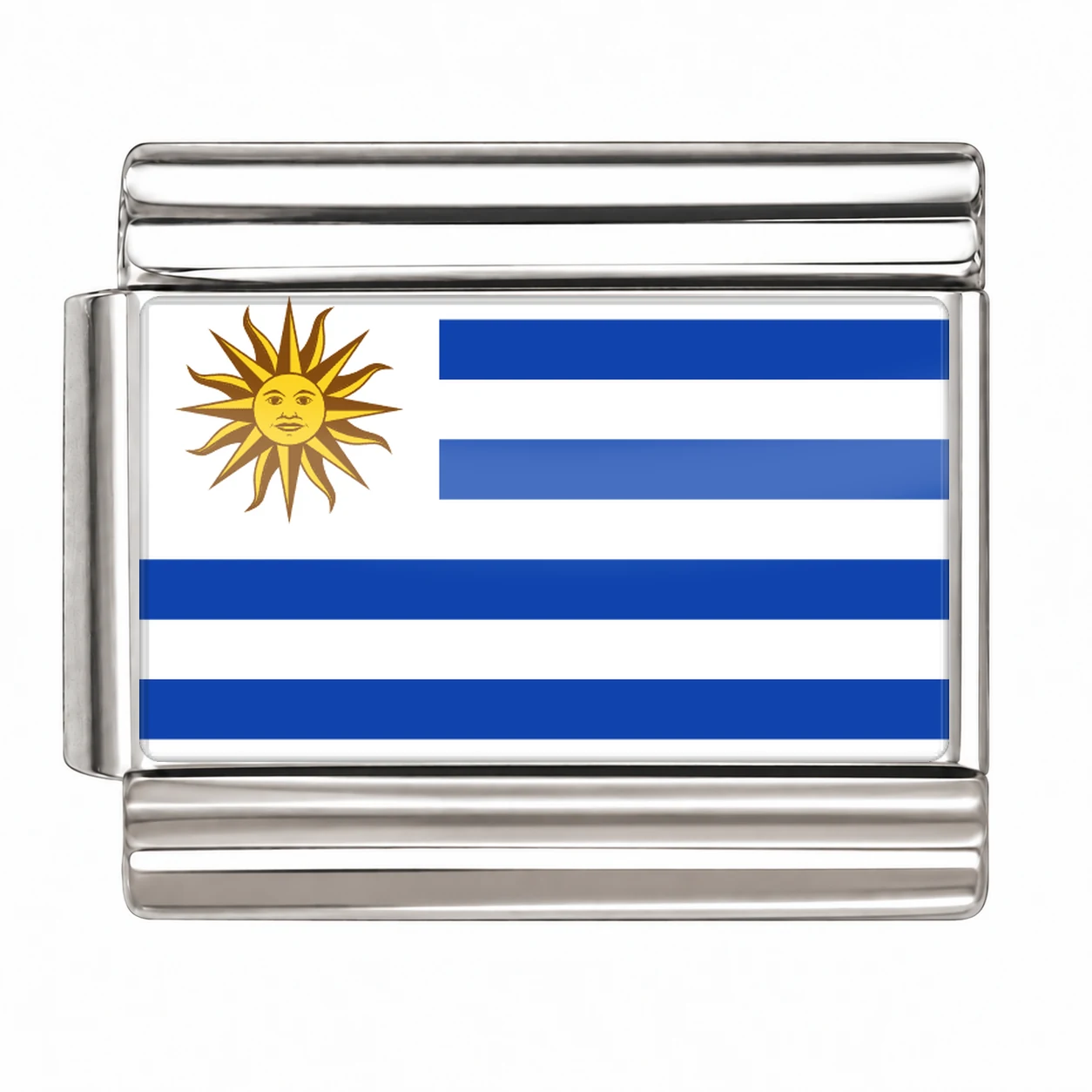 Uruguay Flag - Silver
