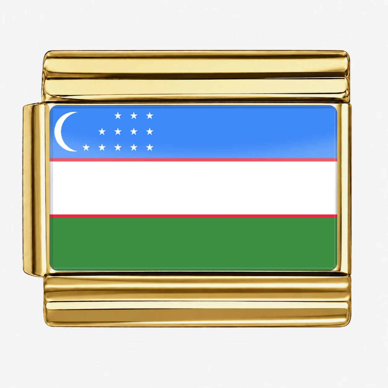Uzbekistan Flag - Gold