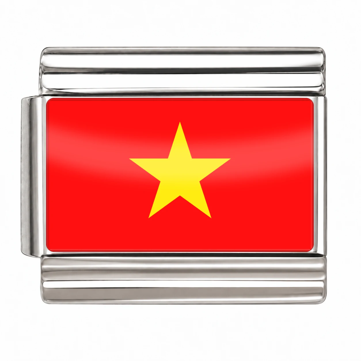 Vietnam Flag - Silver