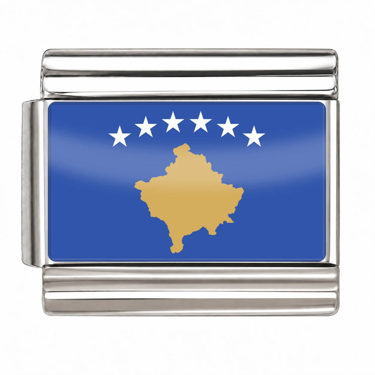 Kosovo Flag - Silver