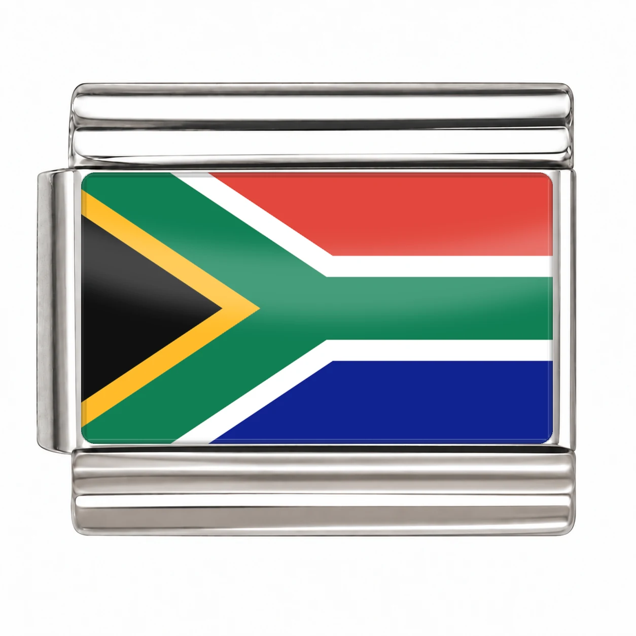 South Africa Flag - Silver