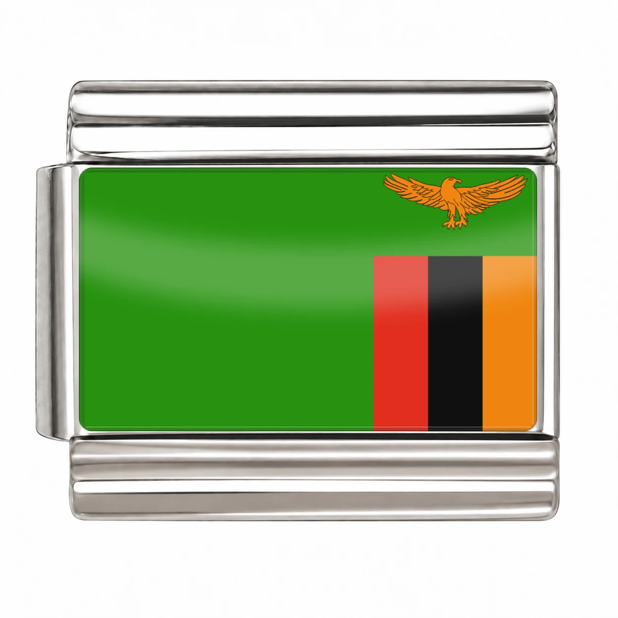 Zambia Flag - Silver