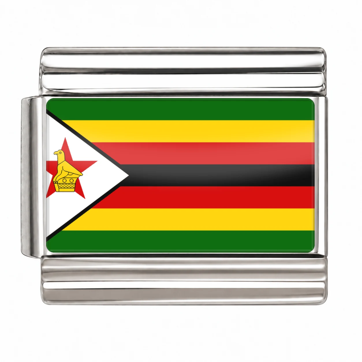 Zimbabwe Flag - Silver